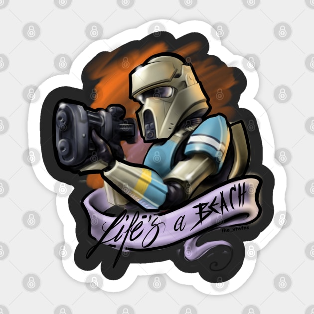 beach trooper - life's a beach Sticker by the_vtwins